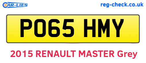 PO65HMY are the vehicle registration plates.