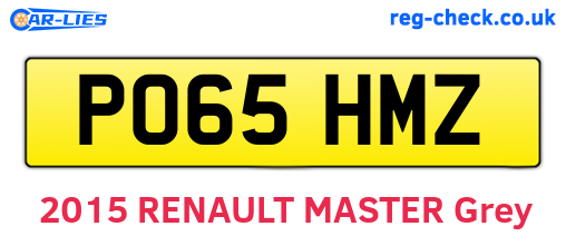PO65HMZ are the vehicle registration plates.