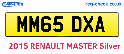 MM65DXA are the vehicle registration plates.