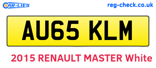 AU65KLM are the vehicle registration plates.
