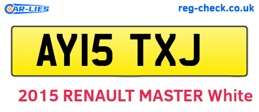 AY15TXJ are the vehicle registration plates.