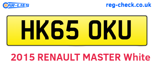 HK65OKU are the vehicle registration plates.