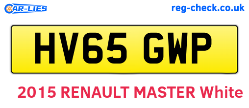 HV65GWP are the vehicle registration plates.