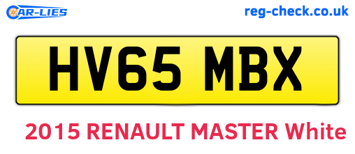 HV65MBX are the vehicle registration plates.