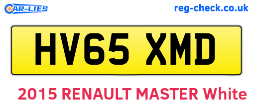 HV65XMD are the vehicle registration plates.