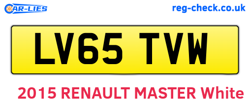 LV65TVW are the vehicle registration plates.