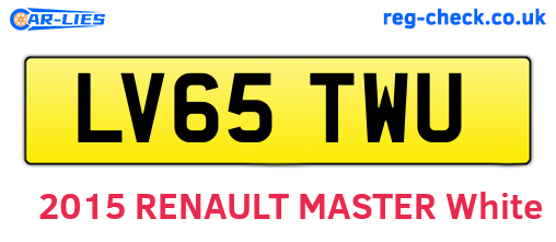 LV65TWU are the vehicle registration plates.