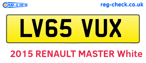 LV65VUX are the vehicle registration plates.