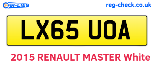 LX65UOA are the vehicle registration plates.
