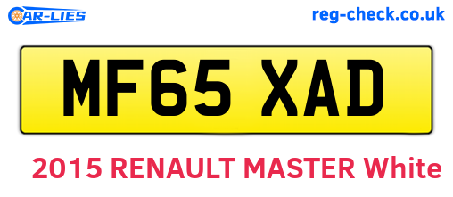 MF65XAD are the vehicle registration plates.