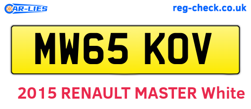 MW65KOV are the vehicle registration plates.