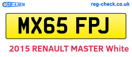 MX65FPJ are the vehicle registration plates.