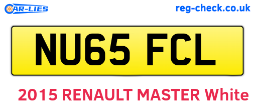 NU65FCL are the vehicle registration plates.