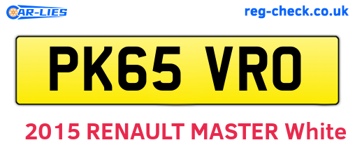 PK65VRO are the vehicle registration plates.