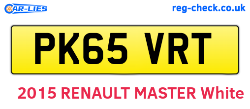 PK65VRT are the vehicle registration plates.