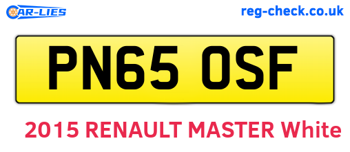 PN65OSF are the vehicle registration plates.