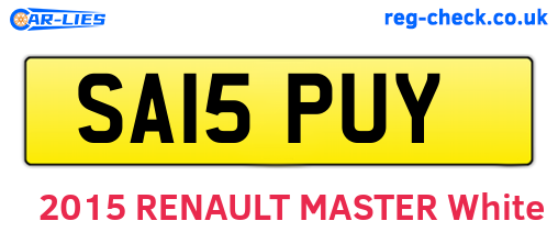 SA15PUY are the vehicle registration plates.