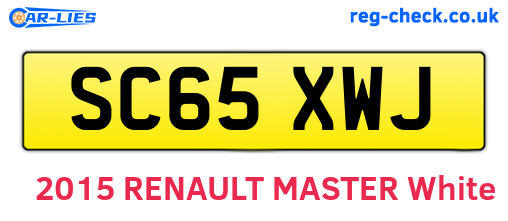 SC65XWJ are the vehicle registration plates.