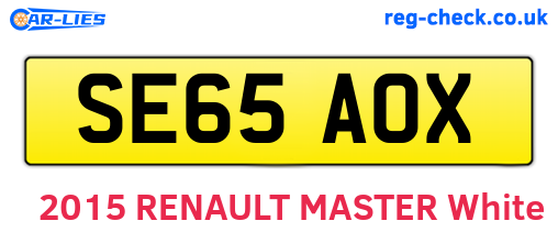 SE65AOX are the vehicle registration plates.