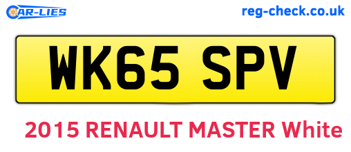 WK65SPV are the vehicle registration plates.