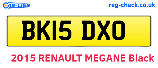 BK15DXO are the vehicle registration plates.