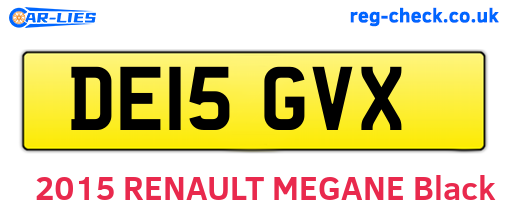 DE15GVX are the vehicle registration plates.