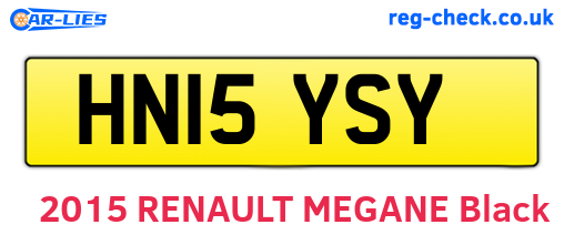 HN15YSY are the vehicle registration plates.