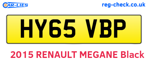 HY65VBP are the vehicle registration plates.