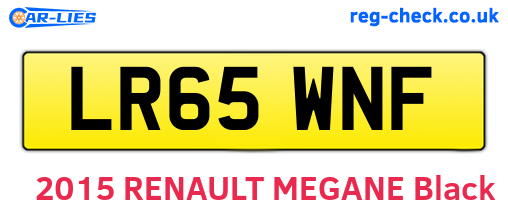 LR65WNF are the vehicle registration plates.