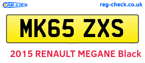 MK65ZXS are the vehicle registration plates.