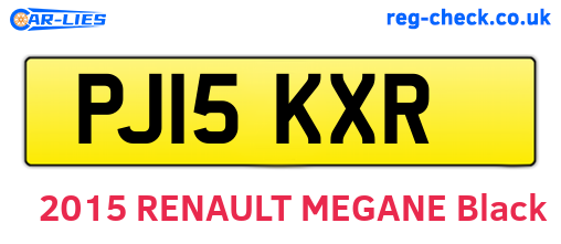 PJ15KXR are the vehicle registration plates.