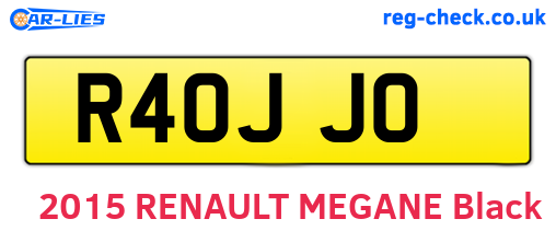 R40JJO are the vehicle registration plates.
