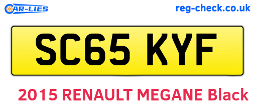 SC65KYF are the vehicle registration plates.
