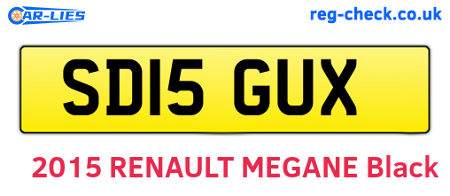 SD15GUX are the vehicle registration plates.