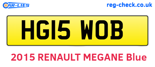 HG15WOB are the vehicle registration plates.