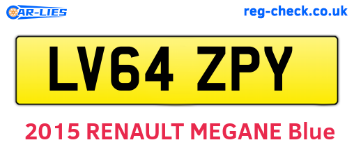 LV64ZPY are the vehicle registration plates.