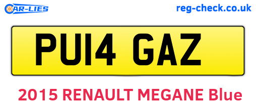 PU14GAZ are the vehicle registration plates.