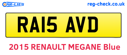 RA15AVD are the vehicle registration plates.