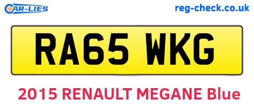 RA65WKG are the vehicle registration plates.