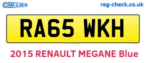 RA65WKH are the vehicle registration plates.