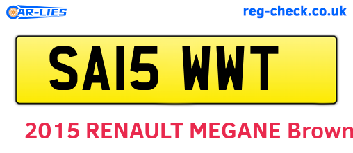 SA15WWT are the vehicle registration plates.
