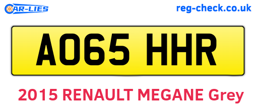 AO65HHR are the vehicle registration plates.