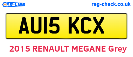 AU15KCX are the vehicle registration plates.