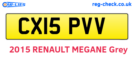 CX15PVV are the vehicle registration plates.
