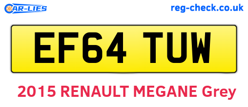 EF64TUW are the vehicle registration plates.