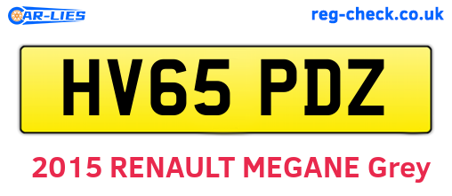 HV65PDZ are the vehicle registration plates.