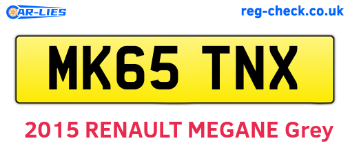 MK65TNX are the vehicle registration plates.