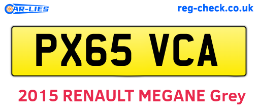 PX65VCA are the vehicle registration plates.