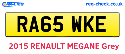 RA65WKE are the vehicle registration plates.