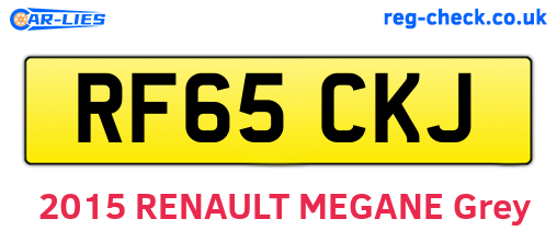 RF65CKJ are the vehicle registration plates.